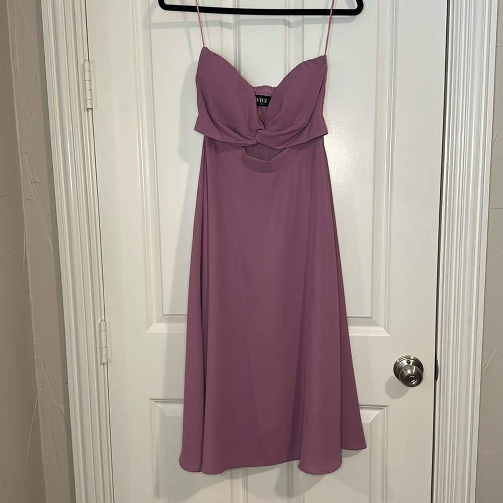 VICI Othello strapless twist front midi dress